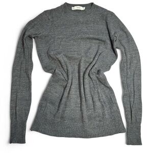 Vince Y2K era Gray 100% Wool Fine Gauge Knit Sweater XXS